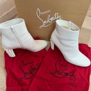 White Louboutin Boots